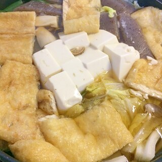 豆腐、油揚げ、鍋